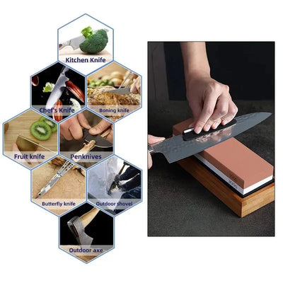 Sharpening Stone Knife Sharpener Professional Whetstone Dual Side Set Grinding Shapner Water Wetstone Kitchen Accessories Tools - Image #1